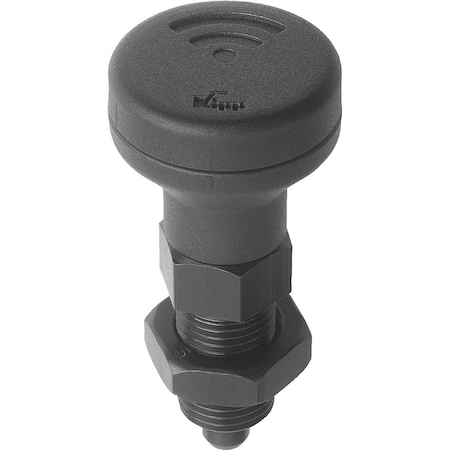 Indexing Plunger W Sensor, Size:2, M12X1,5, D=6, Form:B Wo Locking Slot W.Locknut, Steel Hardened,